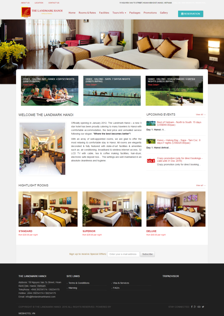 Thiết kế website khách sạn với tính năng đặt phòng cao cấp